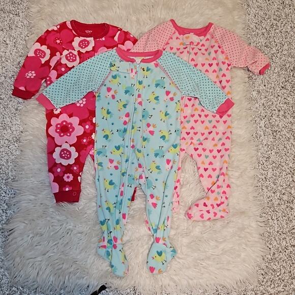 Carter's Baby Fleece Sleeper Bundle of 3 Size 6M - Picture 1 of 5